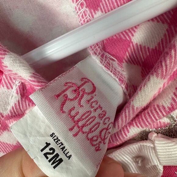 RicRac and Ruffles Girls 12 Months Chirstmas Romper Pink Holidays - Picture 3 of 4